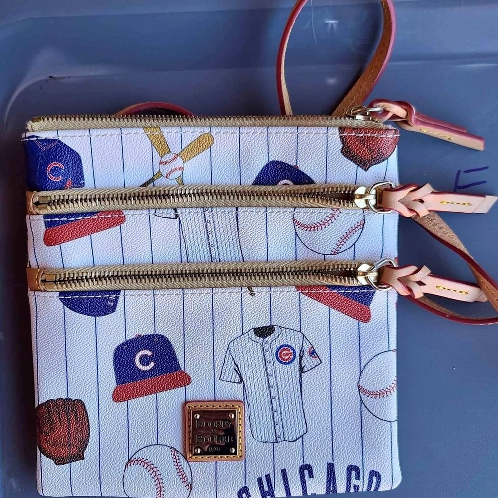 Dooney & Bourke White Baseball Themed Wristlet